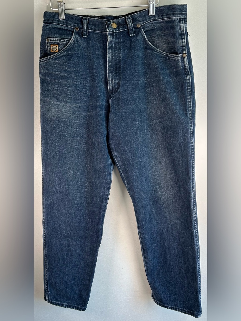 Vintage Wrangler Hero Men’s Jeans Size 34X30 Distressed Wash Premium Denim USA
